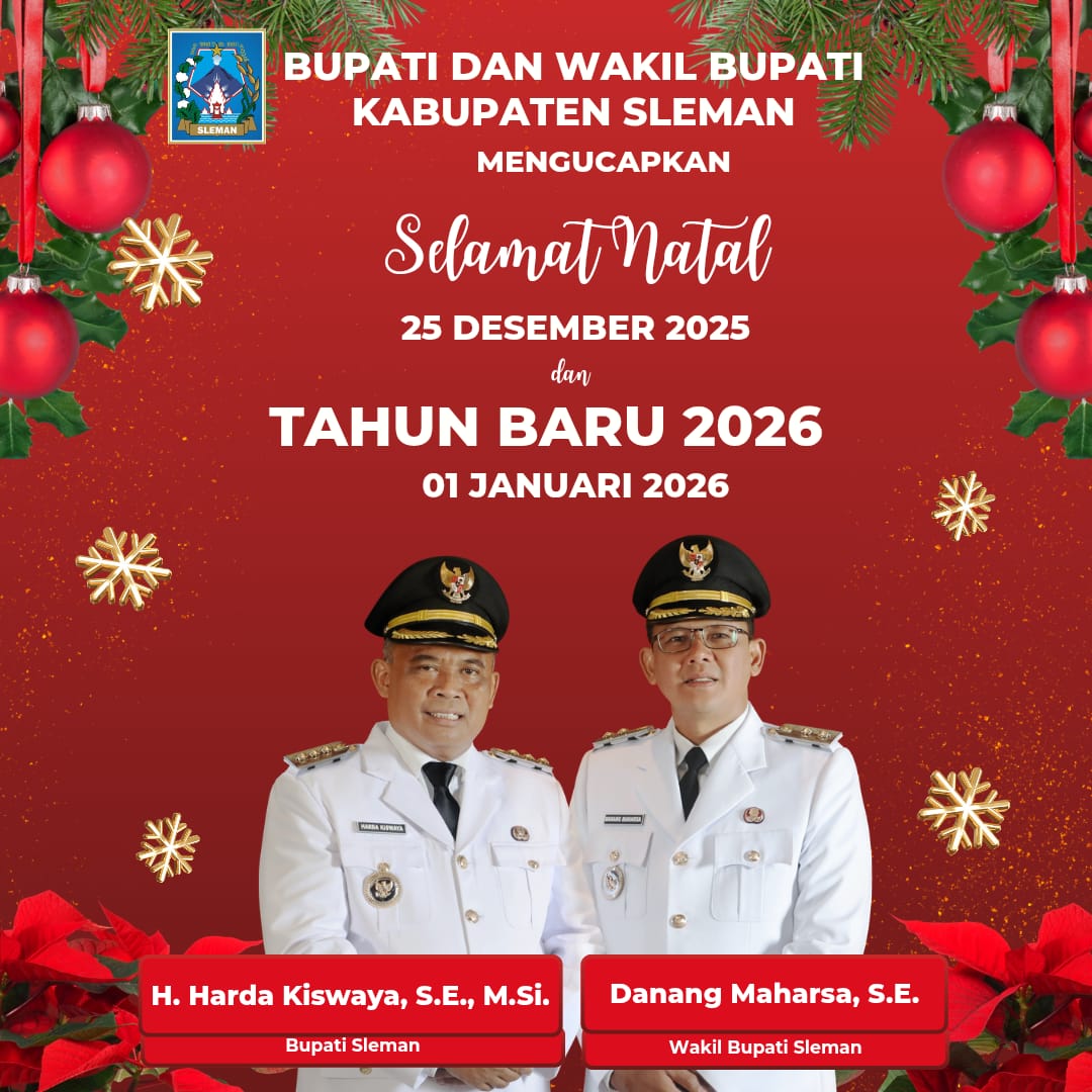 Ucapan Selamat Natal 2025 dan Tahun Baru 2026 oleh Bupati dan Wakil Bupati Kabupaten Sleman