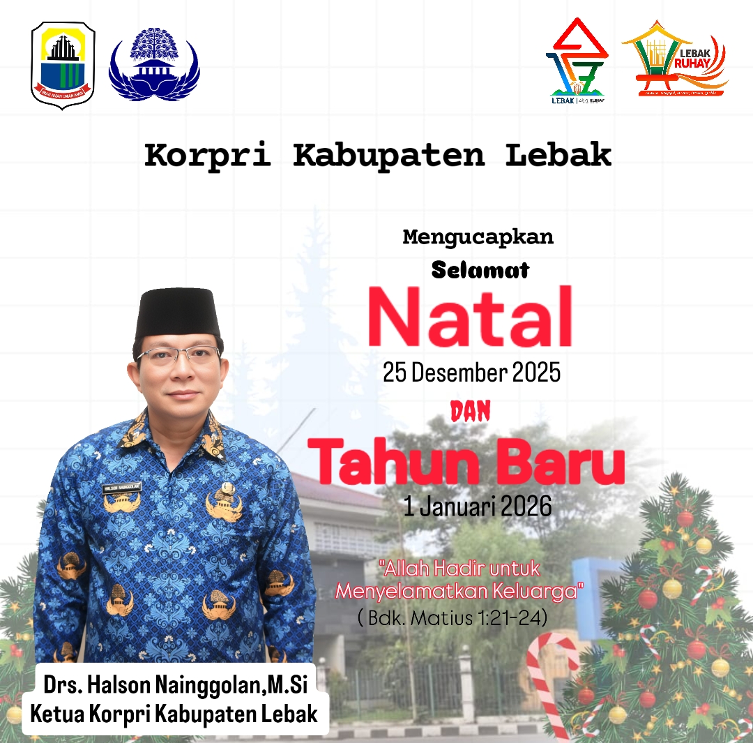 Ucapan Selamat Natal 2025 dan Tahun Baru 2026 oleh Korpri Kabupaten Lebak