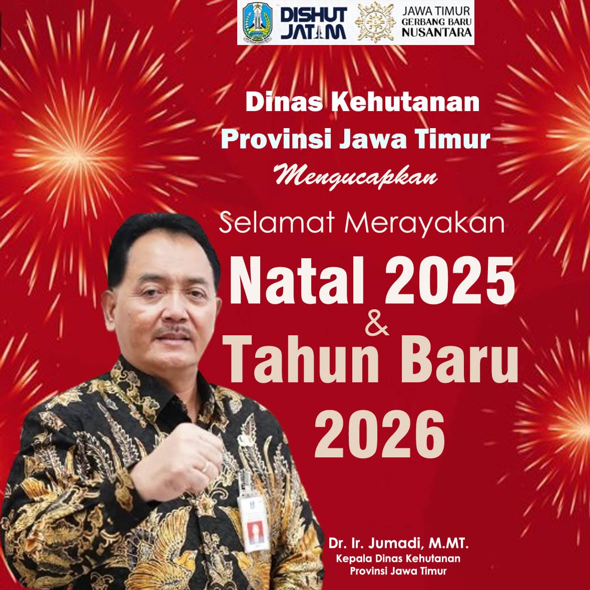 Ucapan Selamat Natal 2025 dan Tahun Baru 2026 oleh Dinas Kehutanan Provinsi Jawa Timur
