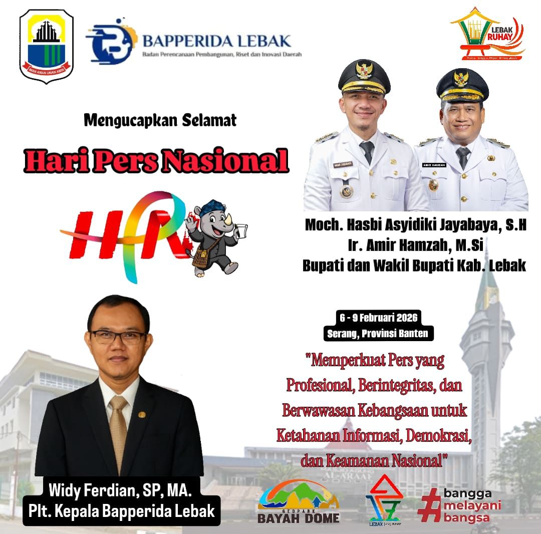 Ucapan Hari Pers Nasional oleh Plt Kepala Bapperida Lebak