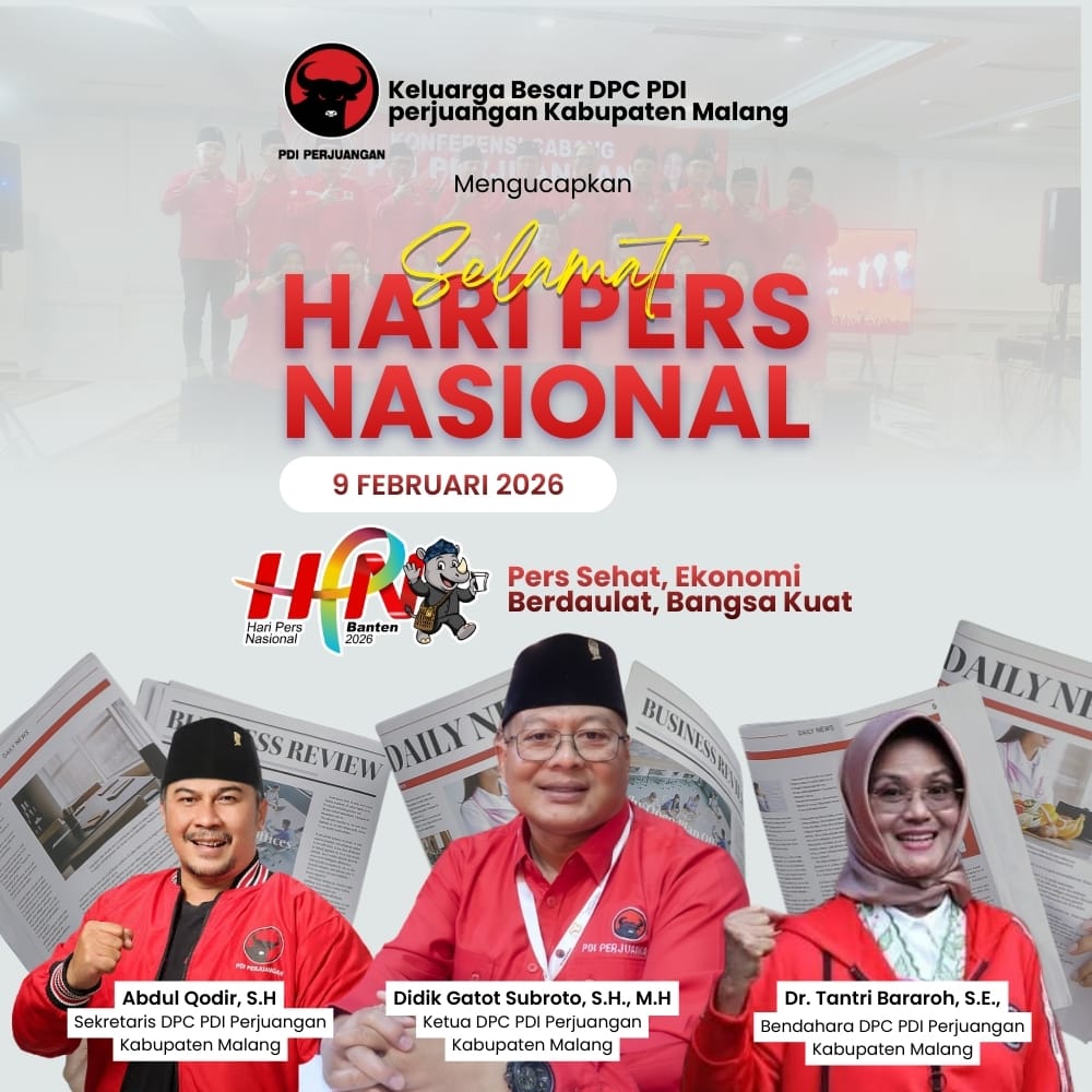 Ucapan Selamat Hari Pers Nasional oleh DPC PDI Perjuangan Kabupaten Malang