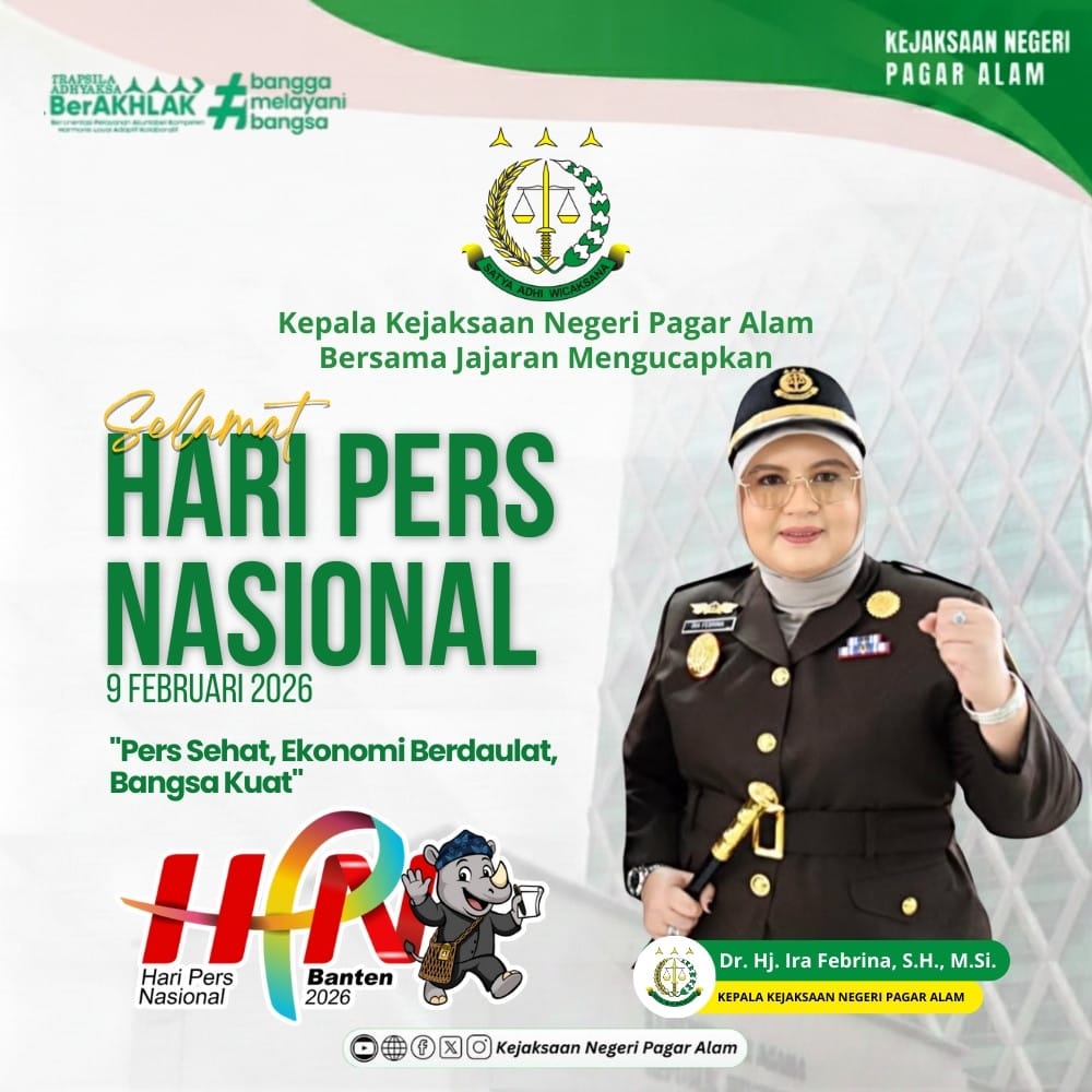 Ucapan Selamat Hari Pers Nasional oleh Kepala Kejaksaan Negeri Pagar Alam