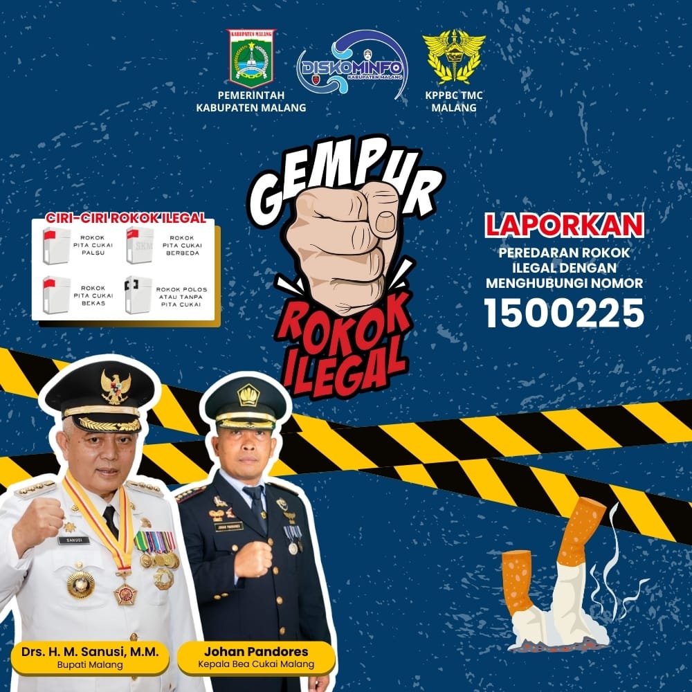 Penayangan Display Gempur Rokok Ilegal oleh Diskominfo Kabupaten Malang
