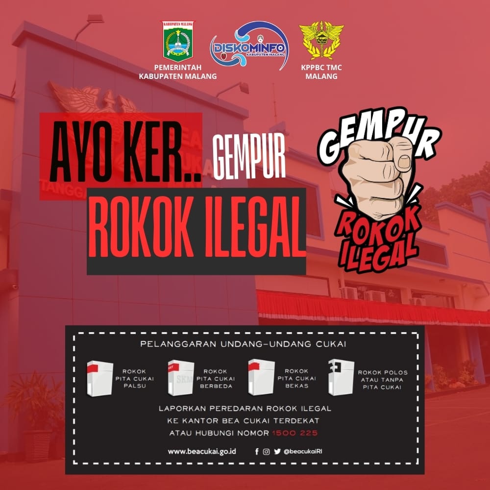 Penayangan Iklan Gempur Rokok Ilegal oleh Diskominfo Kabupaten Malang