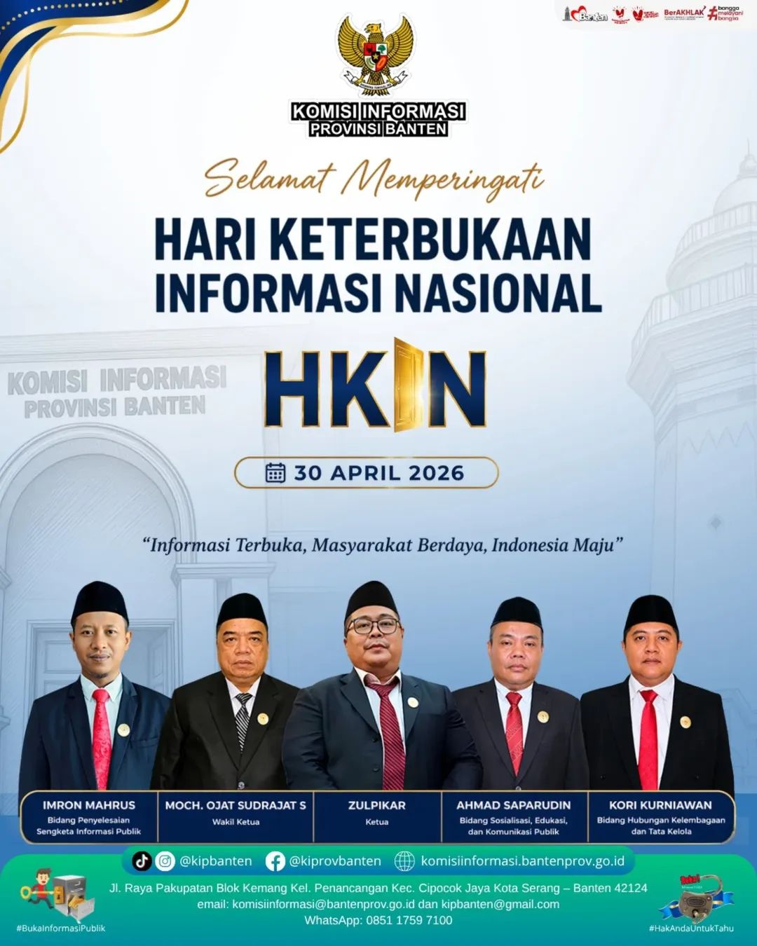 Ucapan Selamat Memperingati Hari Keterbukaan Informasi Nasional oleh Komisi Informasi Provinsi Banten