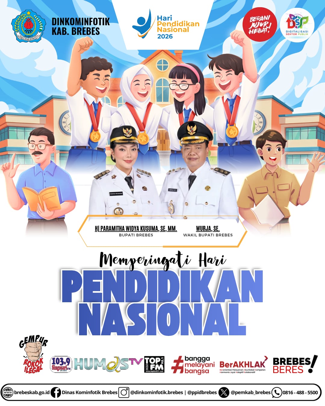 Ucapan Selamat Hari Pendidikan Nasional oleh Dinkominfotik Kabupaten Brebes