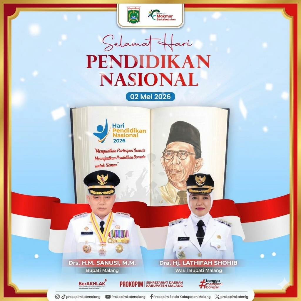 Ucapan Selamat Hari Pendidikan Nasional oleh Bupati Malang dan Wakil Bupati Malang