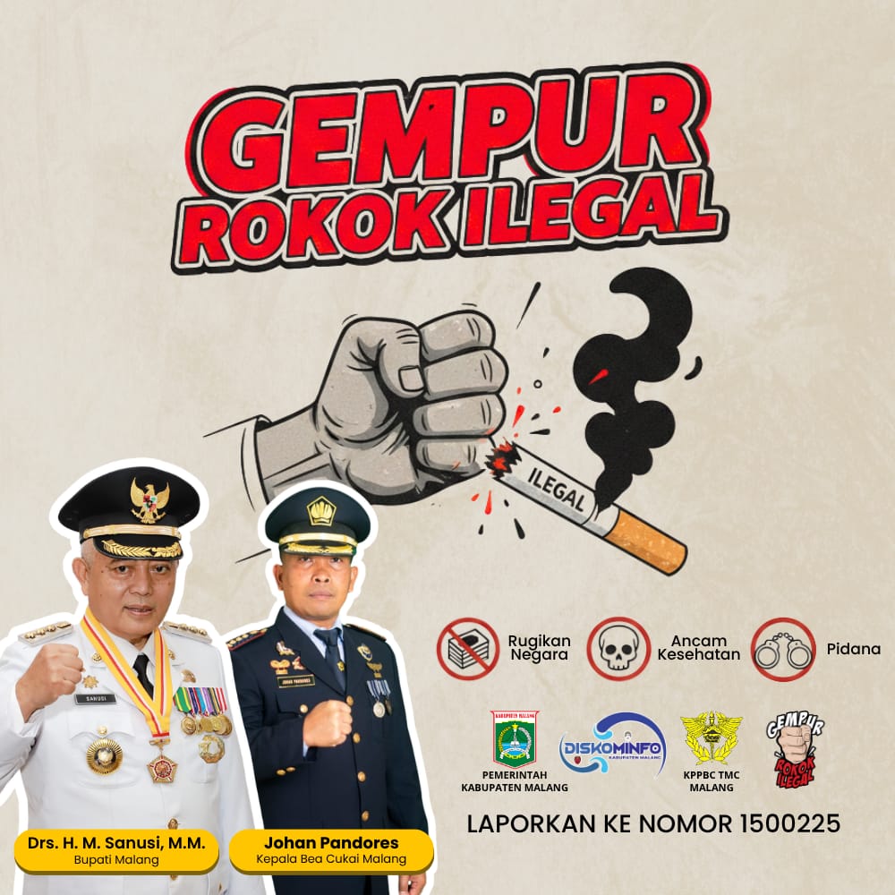 Display Gempur Rokok Ilegal oleh Diskominfo Kabupaten Malang