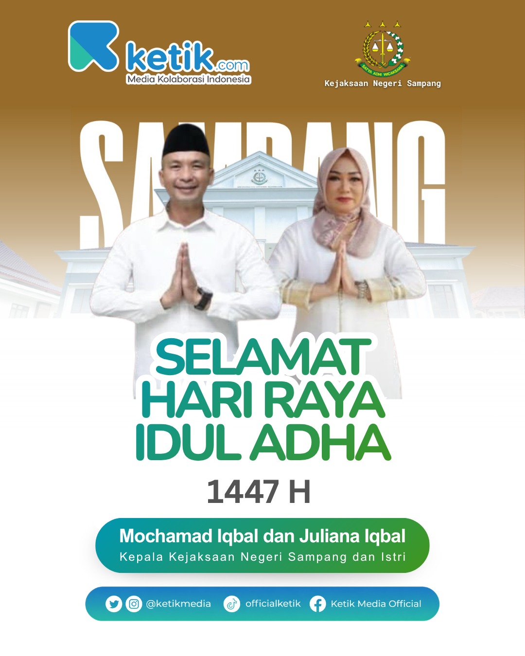 Ucapan Selamat Hari Raya Idul Adha 1447 oleh Kejaksaan Negeri Sampang