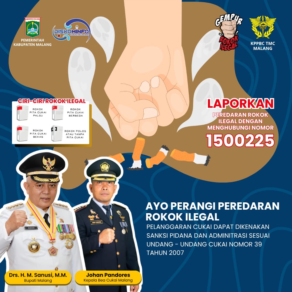Tayangan Gempur Rokok Ilegal oleh Diskominfo Kabupaten Malang
