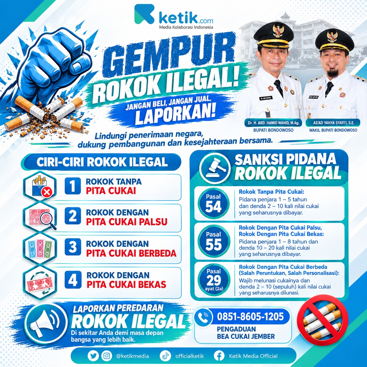 Penayangan Gempur Rokok Ilegal oleh  Pemerintah Kabupaten Bondowoso pada 15 Oktober 2026