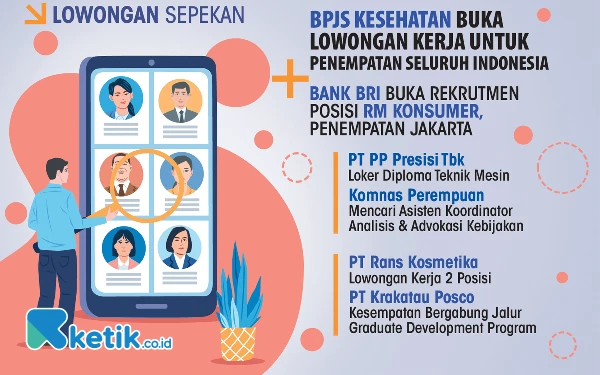 6 Lowongan Kerja Sepekan: BPJS Kesehatan hingga PT Krakatau Posco