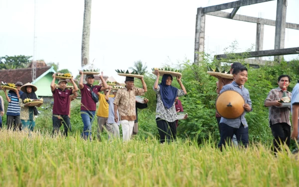 Lestarikan Tradisi Jelang Panen, Kelompok Tani Sleman Gelar Wiwitan Massal