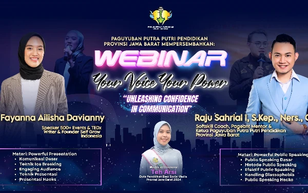 Tingkatkan Keterampilan Public Speaking, Paguyuban Putra-Putri Pendidikan Jabar Hadirkan Webinar Inspiratif