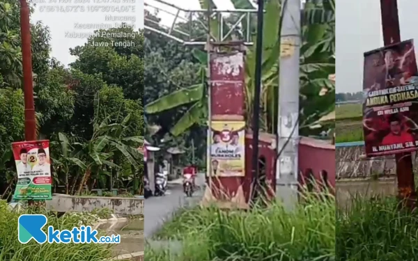 APK Terpampang di Desa Muncang Pemalang, Ketua Panwascam Bodeh Ngomel Tak Jelas