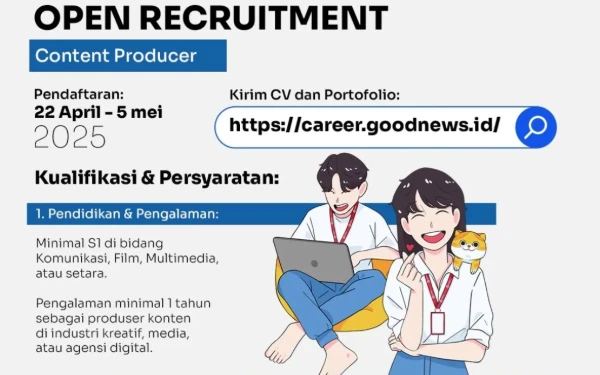 Thumbnail Berita - GNFI Buka Lowongan Kerja untuk Content Producer, Ini Syaratnya!