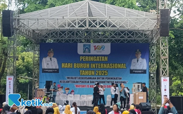Tripartit Bersatu, Ribuan Orang Hadiri Peringatan Hari Buruh Pemkab Sleman