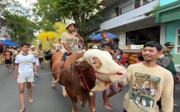 Thumbnail Berita - Puluhan Kambing dan Sapi Serbu Kidul Pasar, Ramaikan Perayaan Iduladha 2025 Kota Malang