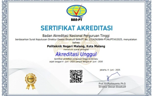 Thumbnail Berita - Polinema Sukses Raih Akreditasi Unggul, Ini Daftar Prodi Terbaik