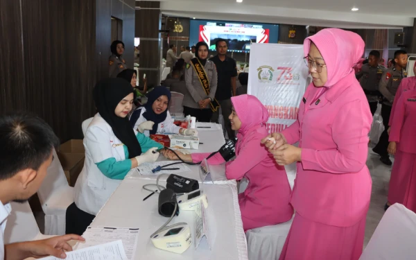 Polda Aceh Gelar Donor Darah pada Puncak Bakti Kesehatan Serentak Hari Bhayangkara