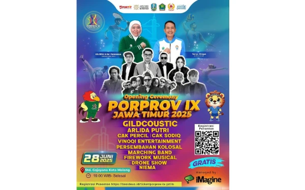 Thumbnail Berita - Tiket Gratis Opening Porprov IX Jatim 2025 Ludes, Malam Penuh Kejutan Siap Guncang Stadion Gajayana
