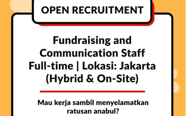 Thumbnail Berita - Natha Satwa Nusantara Mencari Fundraising and Communication Staff, Penempatan Jakarta