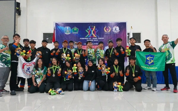 Thumbnail Berita - Muaythai Surabaya Juara Umum Porprov Jatim 2025, Pelatih: Kami Kurang Puas