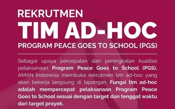 Thumbnail Berita - AMAN Indonesia Buka Rekrutmen Tim Ad Hoc Progam Peace Goes to School