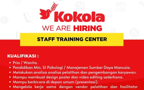 Thumbnail Berita - Kokola Membuka Lowongan Pekerjaan, Intip Posisi dan Kualifikasinya!