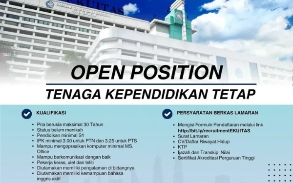 Thumbnail Berita - STIE Ekuitas Bandung Buka Lowongan Pekerjaan dengan Posisi Tenaga Kependidikan Tetap