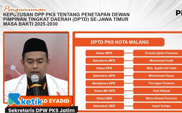 Thumbnail Berita - Ini Susunan Lengkap Pengurus DPD PKS Kota Malang, Ada Wakil Ketua DPRD