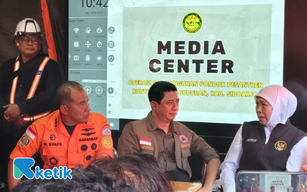 Thumbnail Berita - Gempa Sumenep Hentikan Evakuasi Ponpes Al-Khoziny Sidoarjo, BNPB: Demi Keselamatan