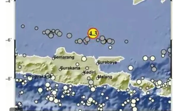 Thumbnail Berita - Gempa Magnitudo 4,3 Guncang Bawean Jatim Siang Tadi, Warga Rasakan Getaran
