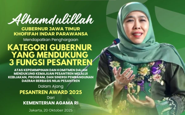 Thumbnail Berita - Gubernur Khofifah Raih Pesantren Award 2025, Sukses Sinergikan Program dengan Pesantren