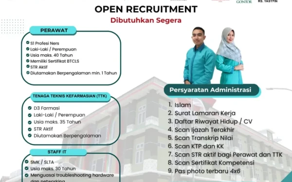 Thumbnail Berita - RS Yasyfin Darussalam Gontor Buka Lowongan Kerja, Cek Posisi dan Syaratnya!