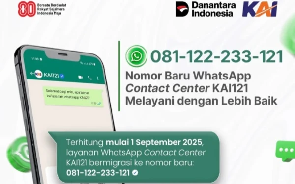 Thumbnail Berita - Nomor Baru WhatsApp KAI121 Resmi Berlaku, Catat Sekarang!