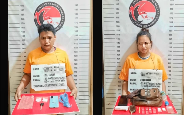 Thumbnail Berita - Polisi Bekuk Pasangan Pengedar Sabu di Panai Tengah, Sita 23,9 Gram Barang Bukti