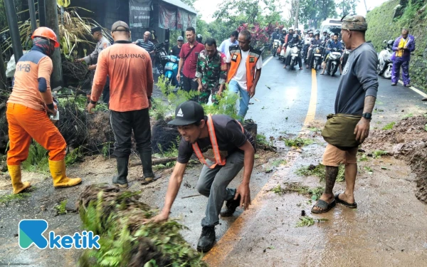Thumbnail Berita - Setengah Ruas Jalan Singaraja Denpasar Tertutup Material Longsor di Gitgit
