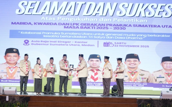 Thumbnail Berita - Bupati Asahan Hadiri Pengukuhan dan Pelantikan Mabida, Kwarda, dan LPK Gerakan Pramuka Sumut