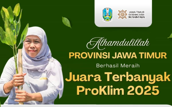 Thumbnail Berita - WOW HEBAT! Jatim Raih Penghargaan ProKlim Terbanyak di Tanah Air, Ini Pesan Gubernur Khofifah  Jaga Lingkungan dan Turunkan Emisi