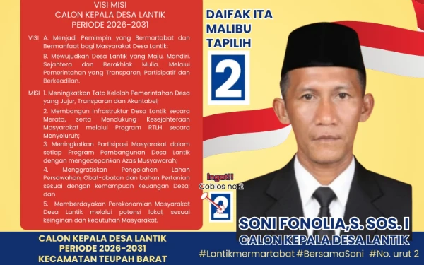 Thumbnail Ungguli Empat Kandidat Lain, Soni Fonolia Pimpin Desa Lantik 2026-2031