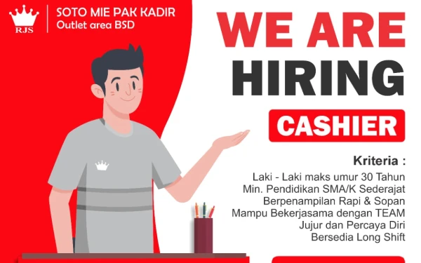 Thumbnail Berita - Loker Kasir Soto Mie Pak Kadir BSD: Gaji Hingga Rp3,1 Juta, Gratis Makan dan Tersedia Mess
