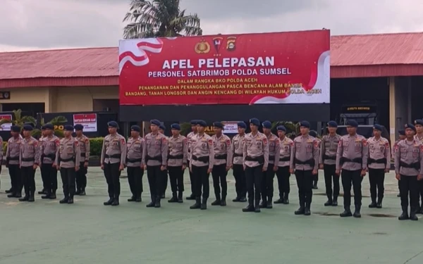 Thumbnail Berita - Bantu Pemulihan Banjir dan Longsor, 100 Personel Brimob Sumsel Dikirim ke Aceh