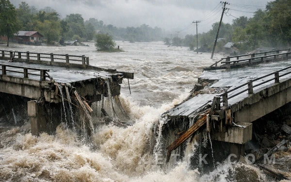 Thumbnail Berita - Banjir–Longsor Hamahera Utara Tewaskan Bocah 6 Tahun, Dua Jembatan Putus