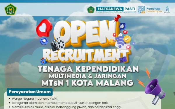 Thumbnail Berita - MTsN 1 Malang Buka Rekrutmen Tenaga Multimedia dan Jaringan, Simak Kualifikasinya