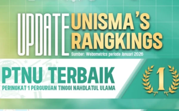 Thumbnail Berita - Unisma Raih Peringkat 1 PTNU Terbaik se-Indonesia Versi Webometrics Januari 2026