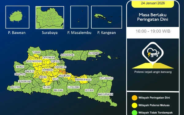 Thumbnail Berita - BMKG Ingatkan Potensi Angin Kencang di Jawa Timur Sore Ini, Pasuruan Masuk Level Siaga