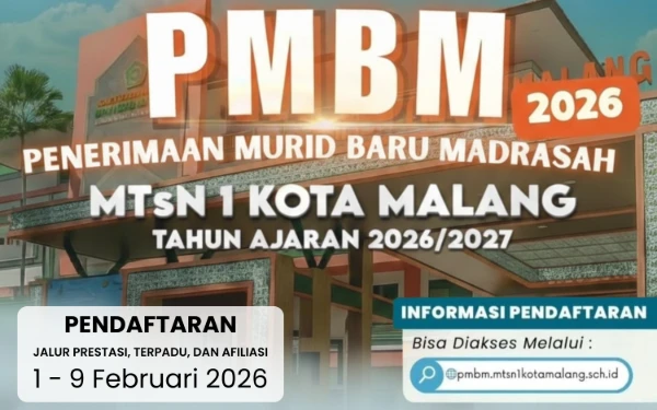 Thumbnail Berita - Buka PMBM 2026/2027, Ini Pilihan Kelas yang Tersedia di MTsN 1 Kota Malang