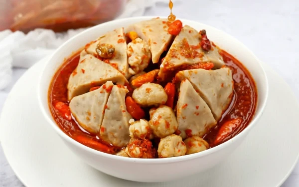 Thumbnail Berita - Murah dan Super Pedas! Pentol Pedes Alesha Malang Tak Pernah Sepi Pembeli, Porsi Jumbonya Bikin Puas