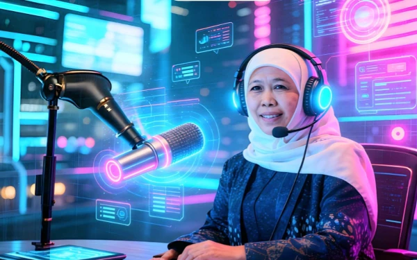 Thumbnail Berita - Hari Radio Sedunia, Gubernur Khofifah Soroti Integritas Pemanfaatan AI di Radio